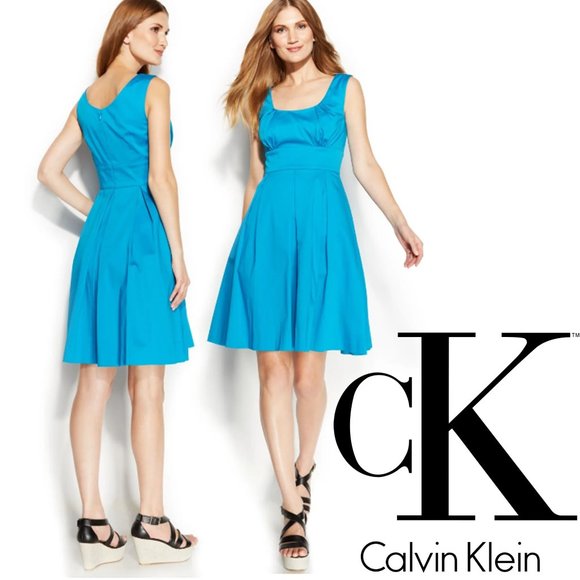 Calvin Klein Dresses & Skirts - CALVIN KLEIN Sleeveless Pleated Scoop-Neck Dress